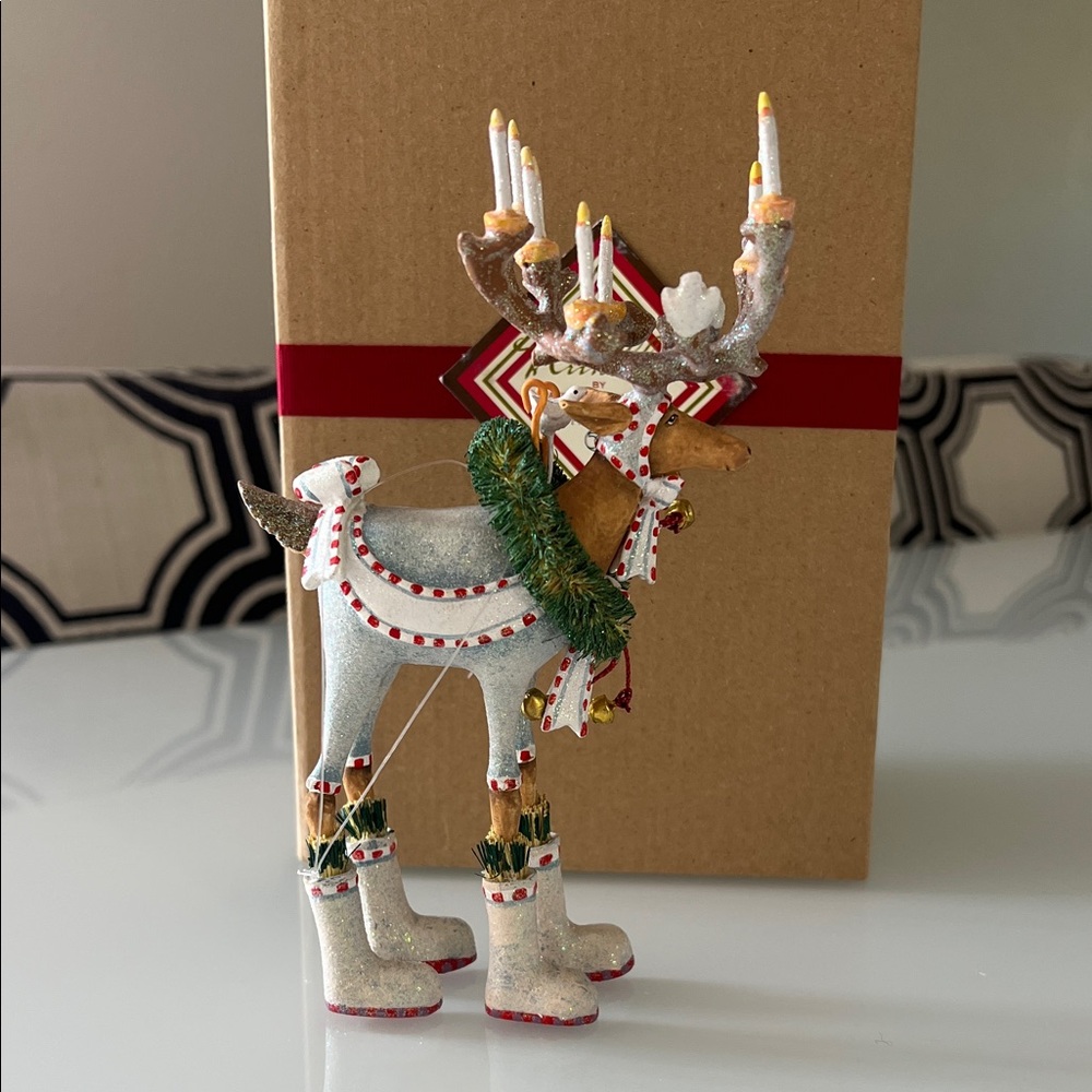 Department 56 Festive Reindeer with Gold and Red Accents. Christmas Krinkles.